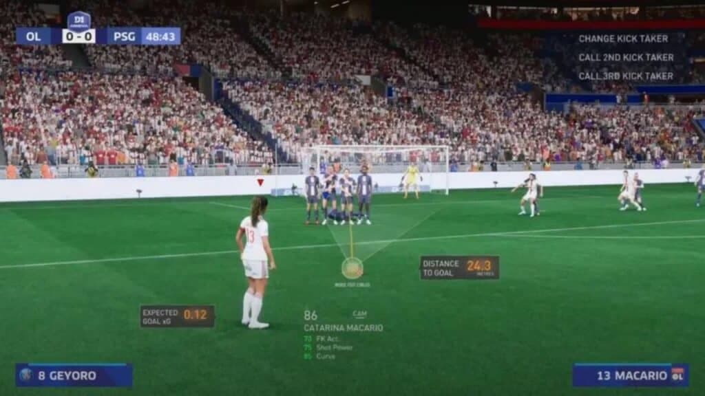 FIFA 23 player taking free kick