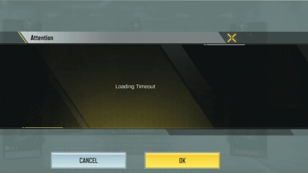 Loading Timeout error in Call of Duty Mobile