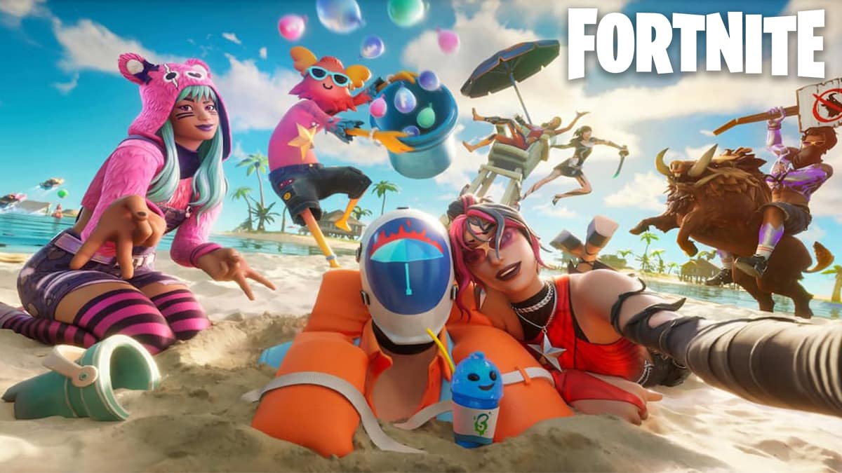 Fortnite characters at the beach