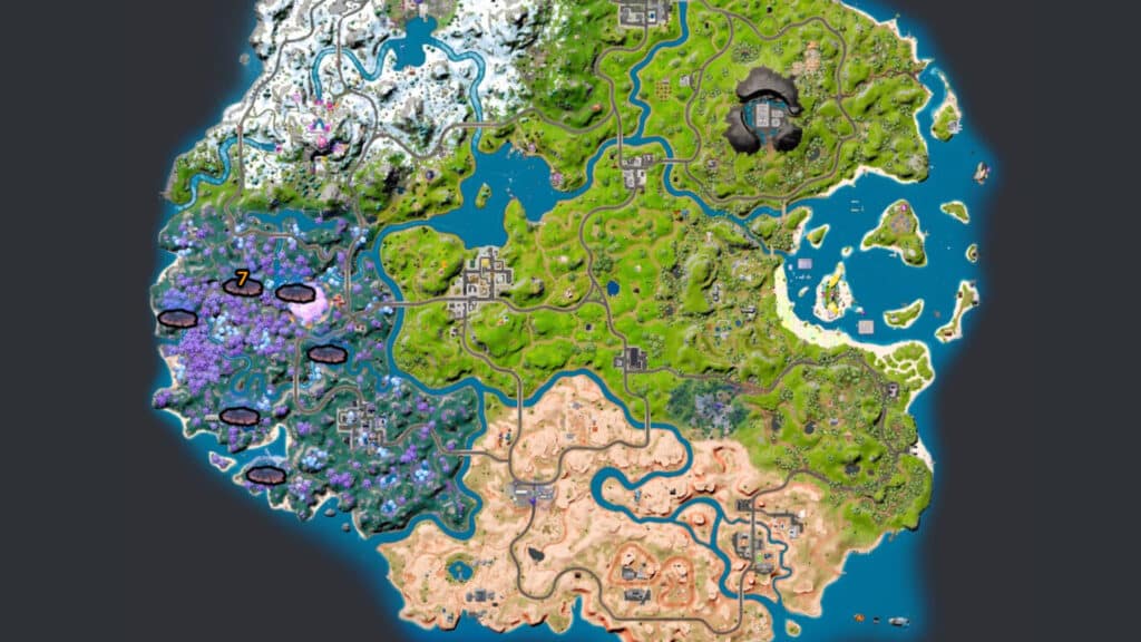 Geyser locations on Fortnite map