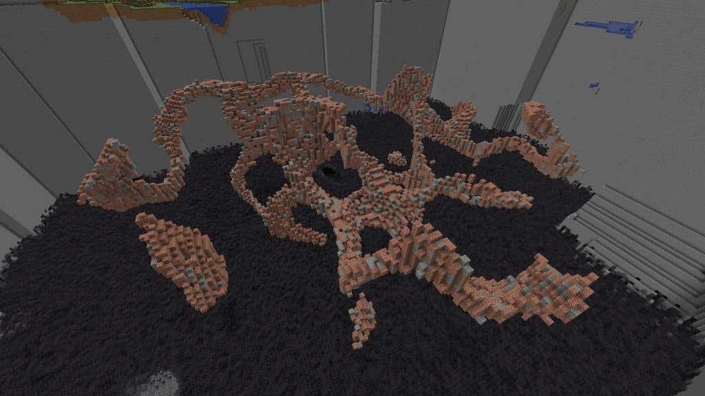 A copper ore vein in Minecraft