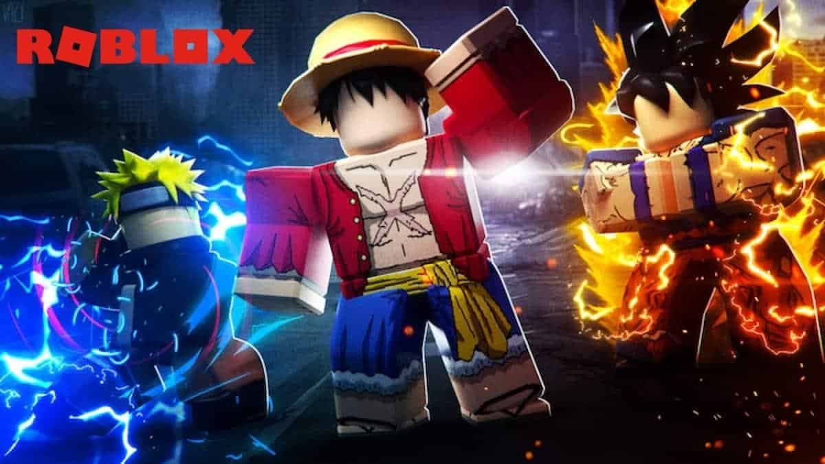 Naruto, Goku and Luffy in Anime Punching Simulator in Roblox
