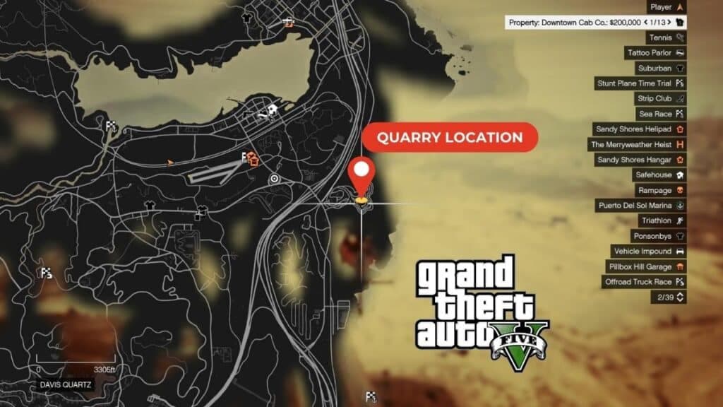 GTA V Quarry Location