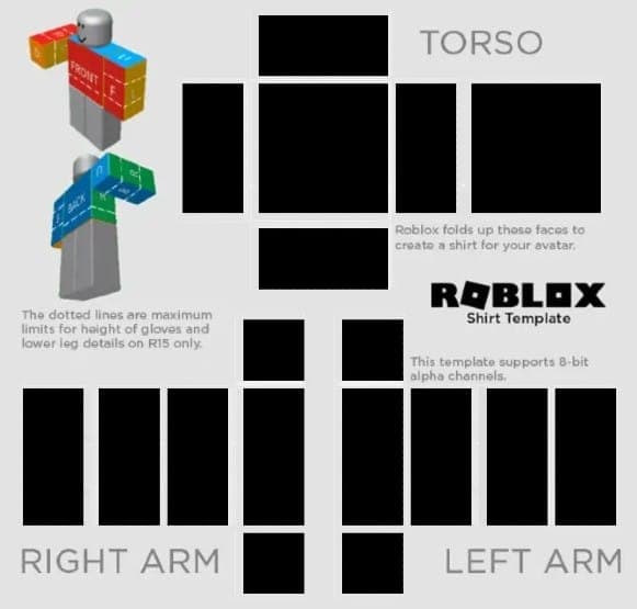 Roblox template with empty blocks