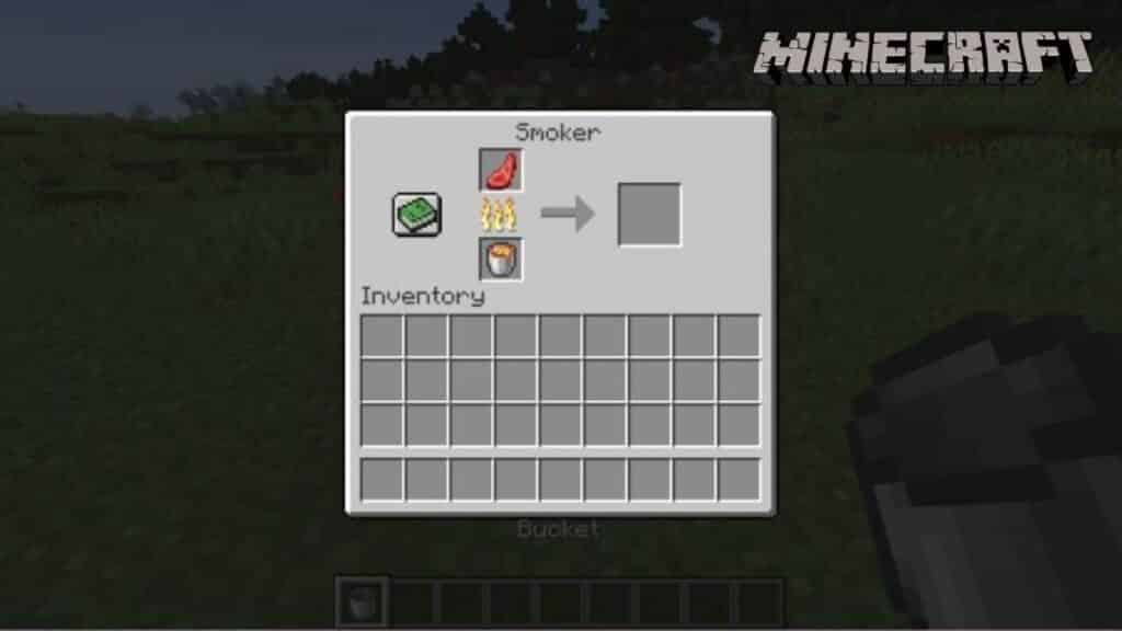 Using a Smoker to cook food in Minecraft