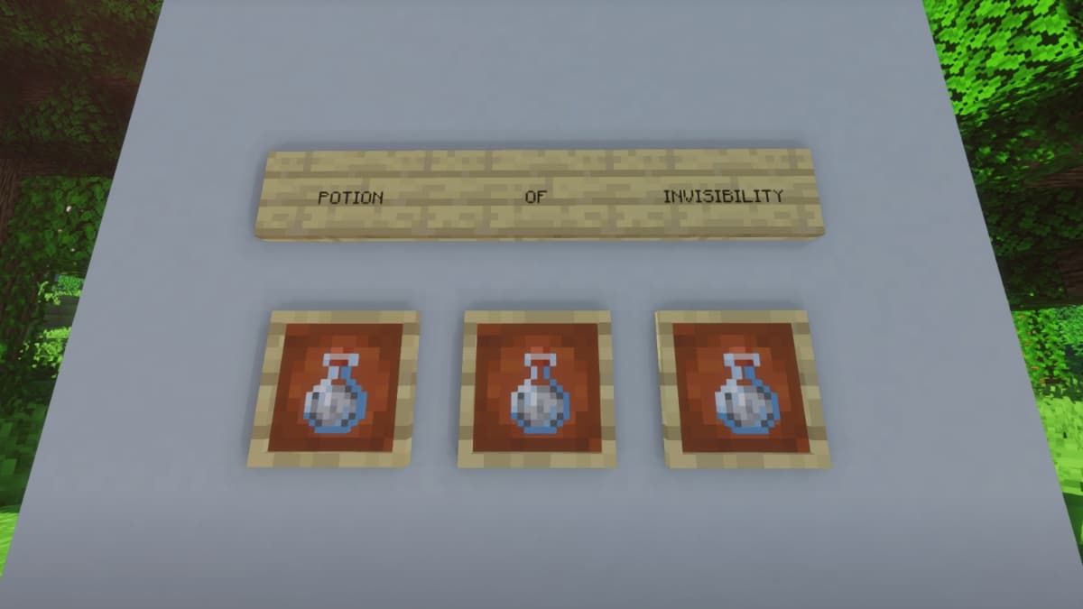 Invisibility potions in Minecraft.