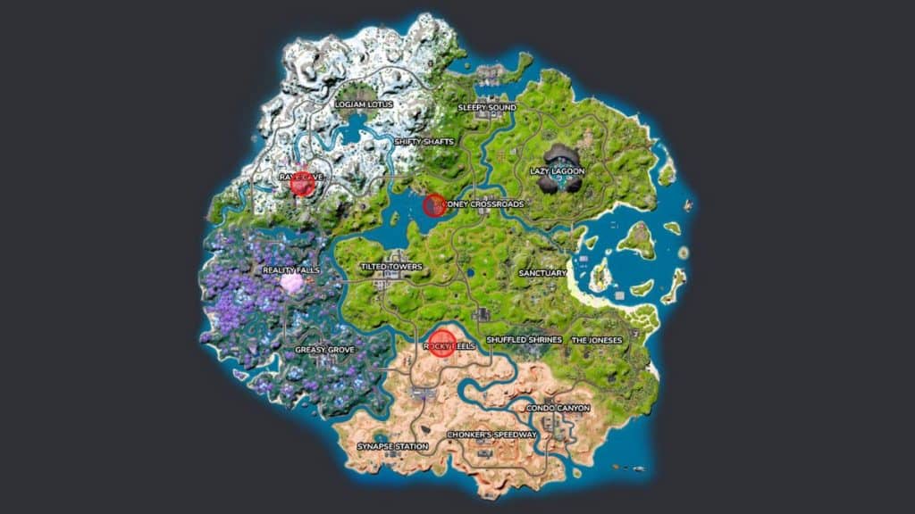 Dragon Ball vending marked on Fortnite map