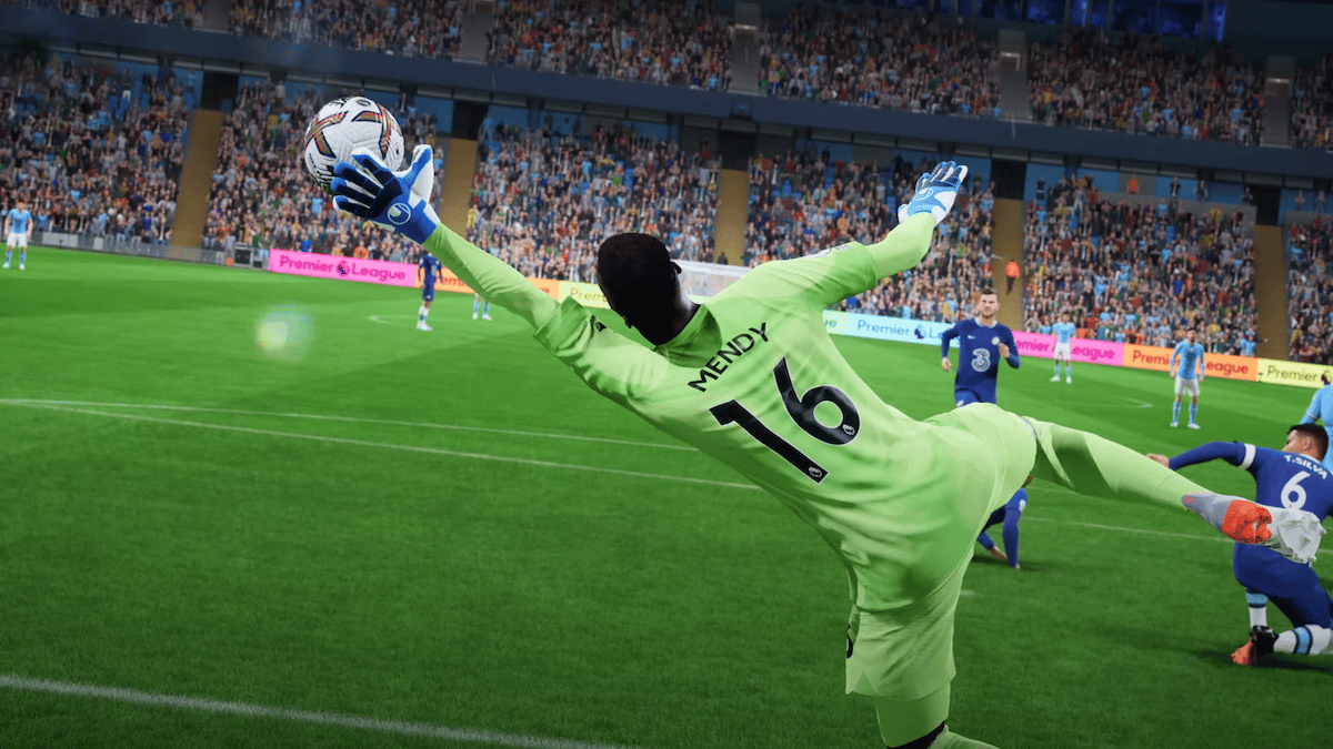 Mendy making a save in FIFA 23