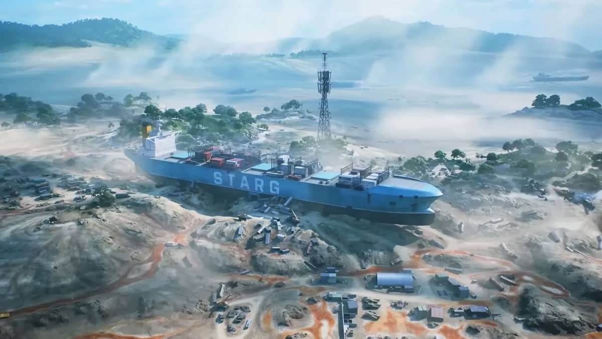 Cargo ship in Battlefield 2042 stranded map