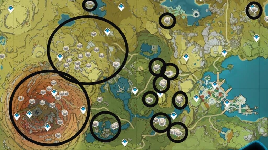 Treasure Hoarder locations in The Chasm and Liyue