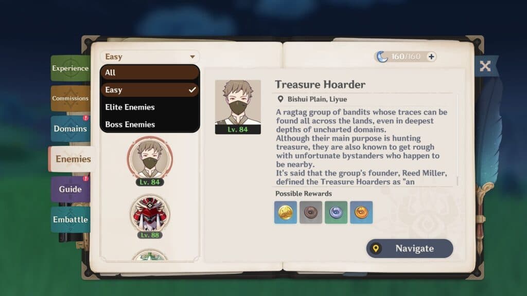 Adventurer Handbook displaying Treasure Hoarders