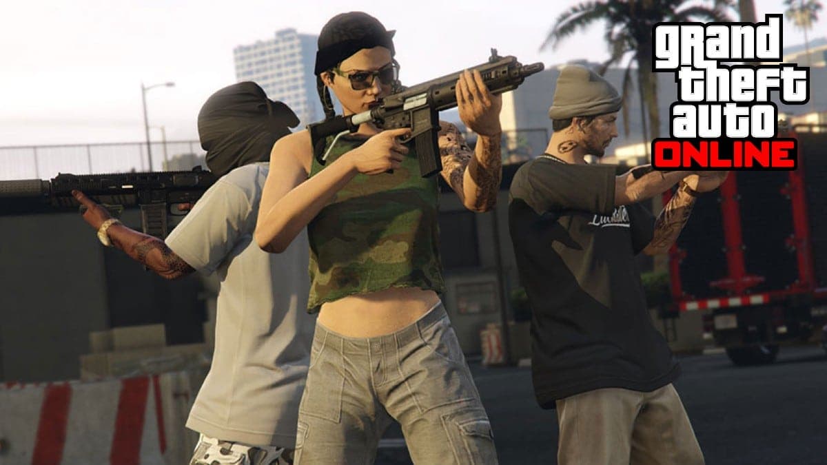 GTA Online characters pointing guns