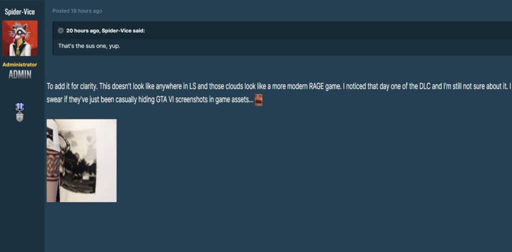 GTAforums comment about GTA Online shirts containing a possible teaser for GTA 6