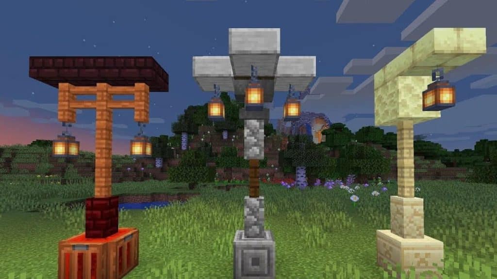Lanterns used for decoration in Minecraft