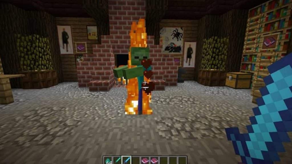 Minecraft sword with Fire Aspect enchantment