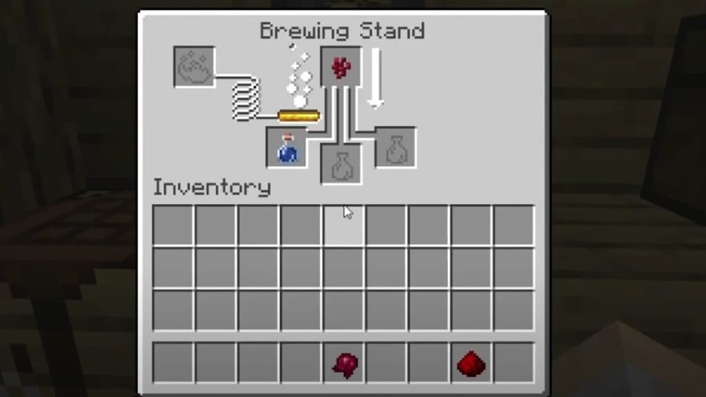 Brewing recipe for Awkward Potion in Minecraft