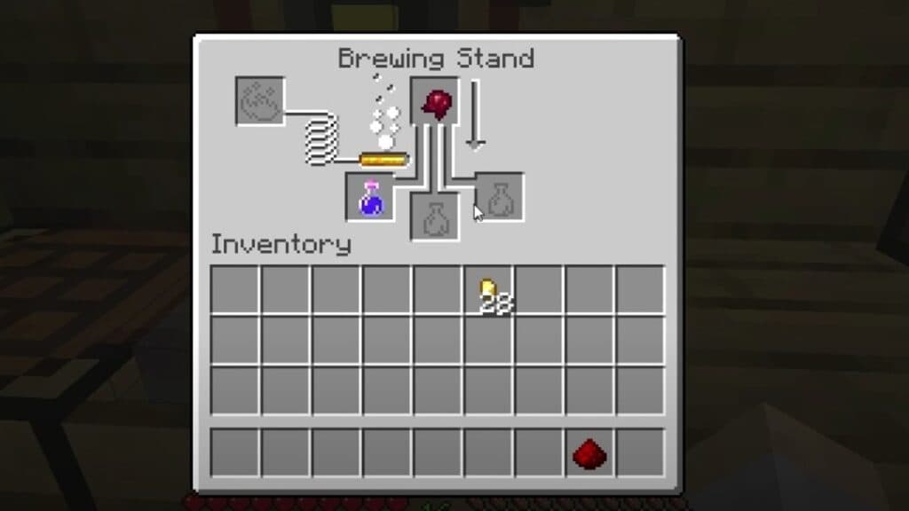 Brewing recipe for Potion of Invisibility