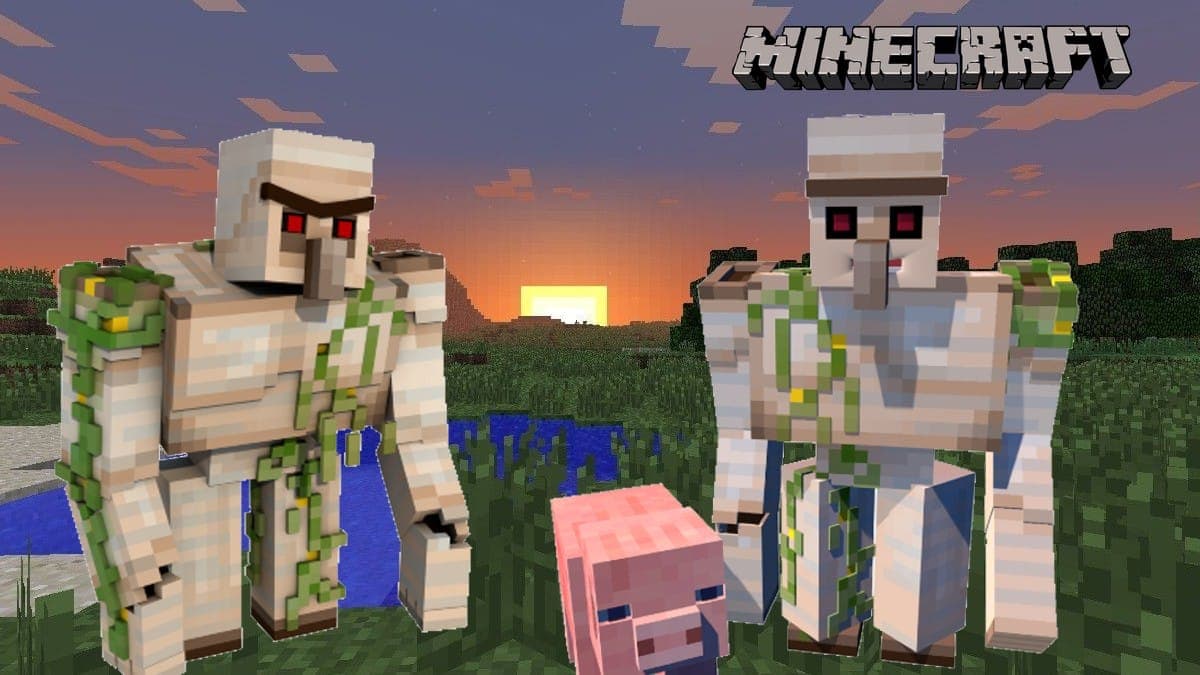 Two Iron Golems from Minecraft
