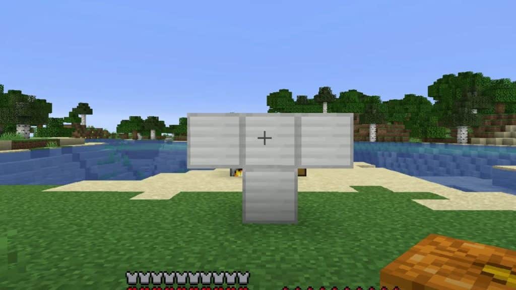 Iron Blocks shaped like a T to spawn an Iron Golem in Minecraft