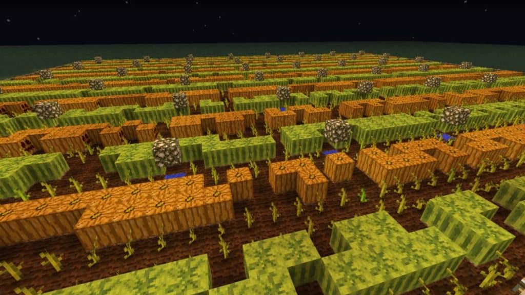 A massive Lemon and pumpkin farm in Minecraft