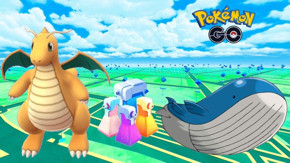 Dragonite and healing items from Pokemon Go