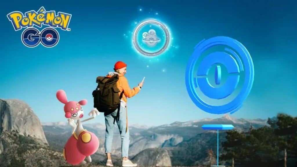 Pokemon Go trainer spinning a Pokestop