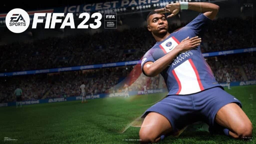 FIFA 23 Mbappe sliding on his knees