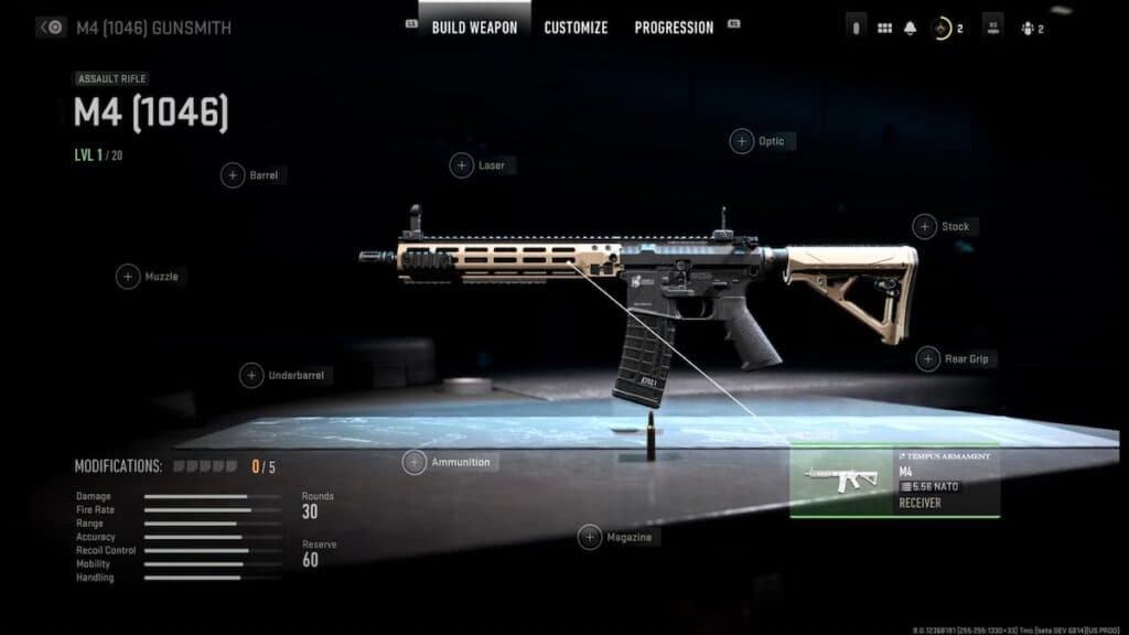 M4 Modern Warfare 2 Gunsmith