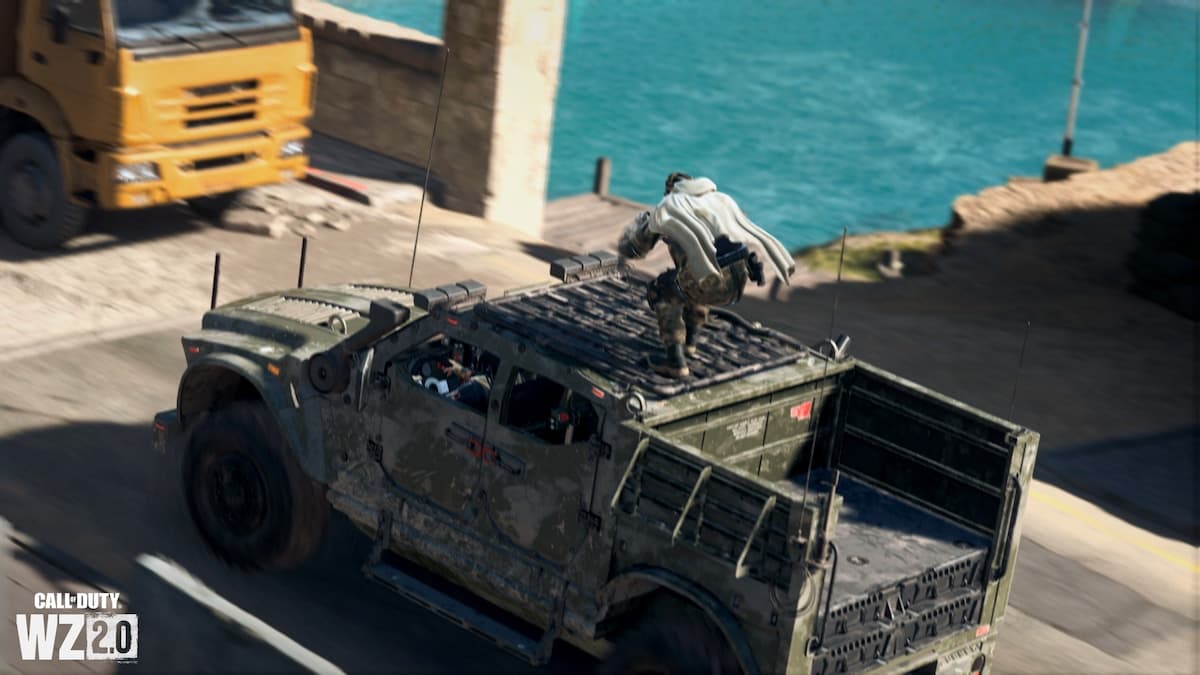 Warzone 2 Operator on top of vehicle