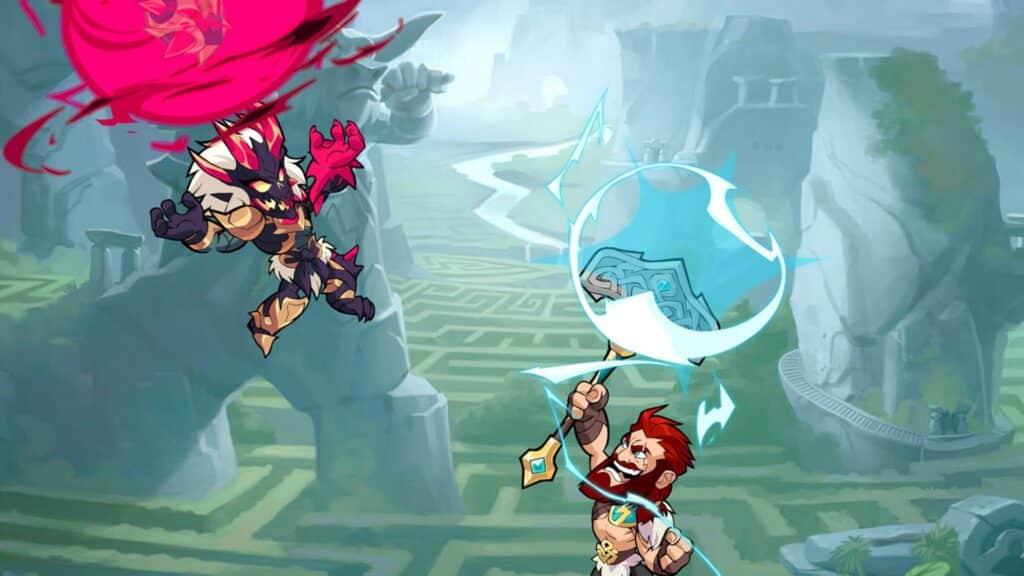 Brawlhalla characters fighting with axes