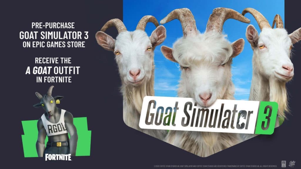 Fortnite Goat skin with Goat Simulator 3