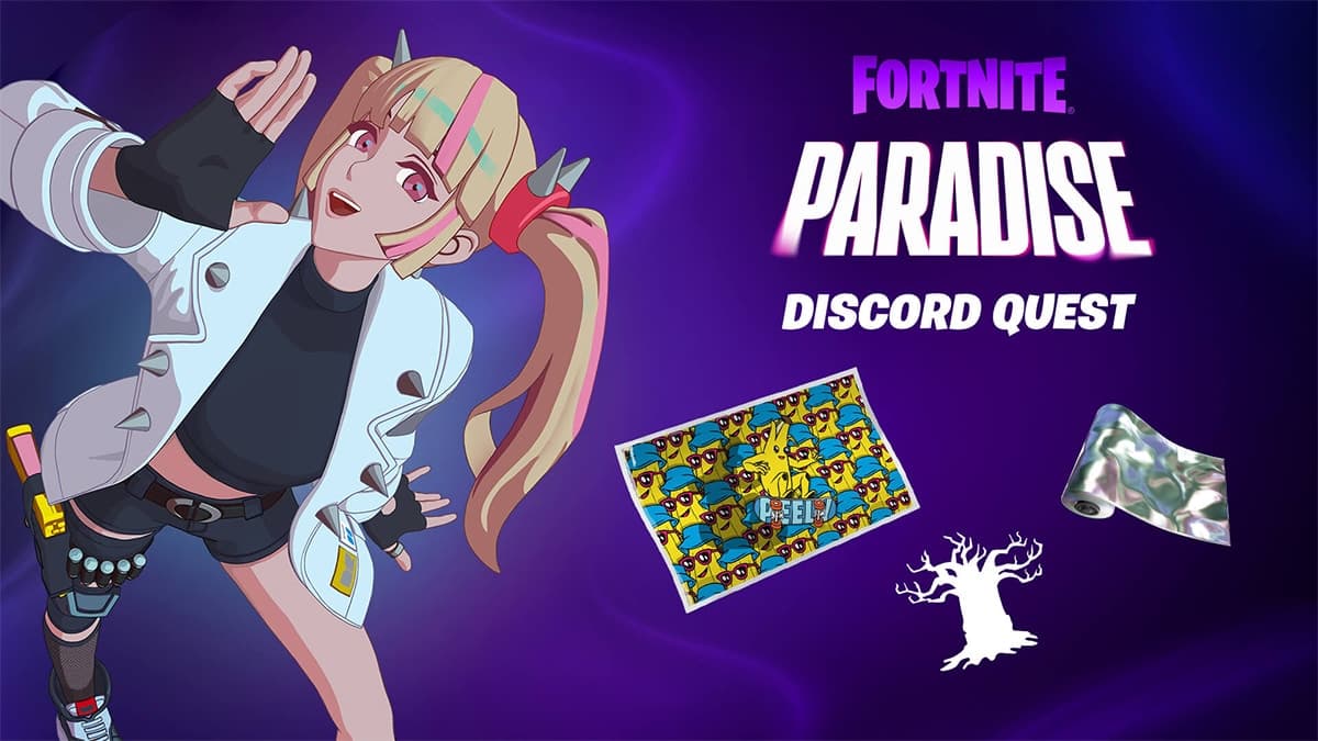 Fortnite character and Paradise Discord Quest rewards