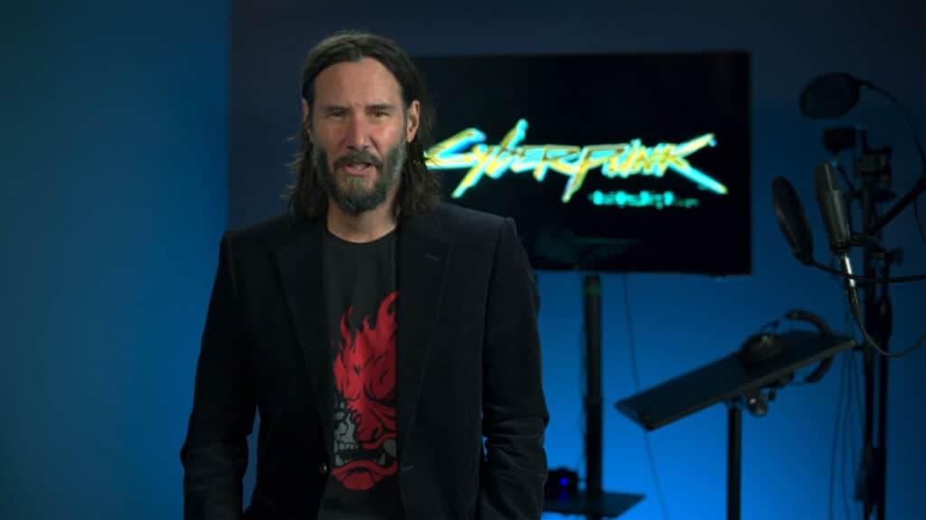 Keanu Reeves in Cyberpunk 2077 phantom liberty announcement
