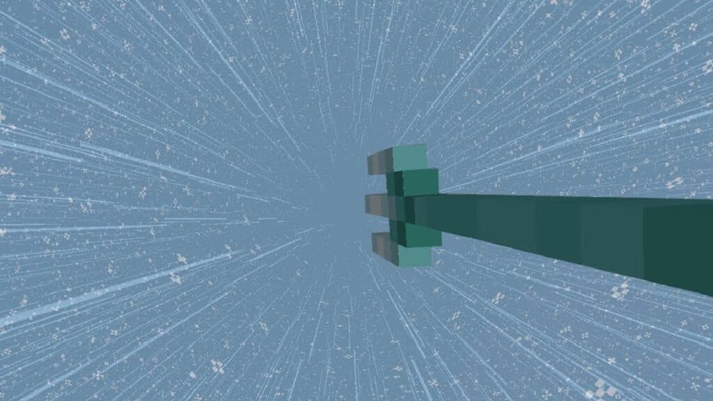 Minecraft Trident with Riptide launching the player