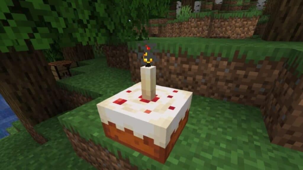 A cake in Minecraft