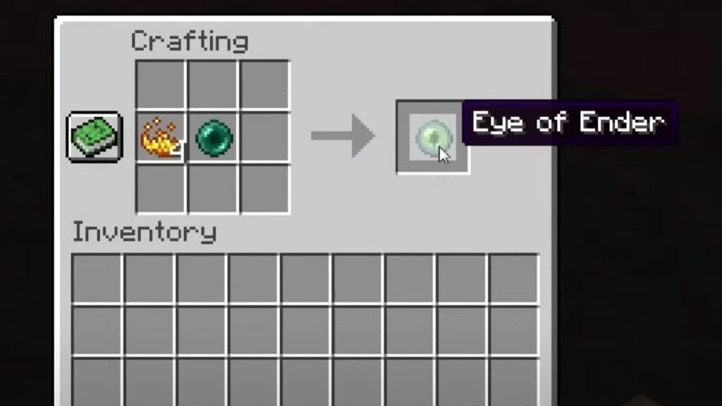Crafting recipe for Eye of Ender in Minecraft
