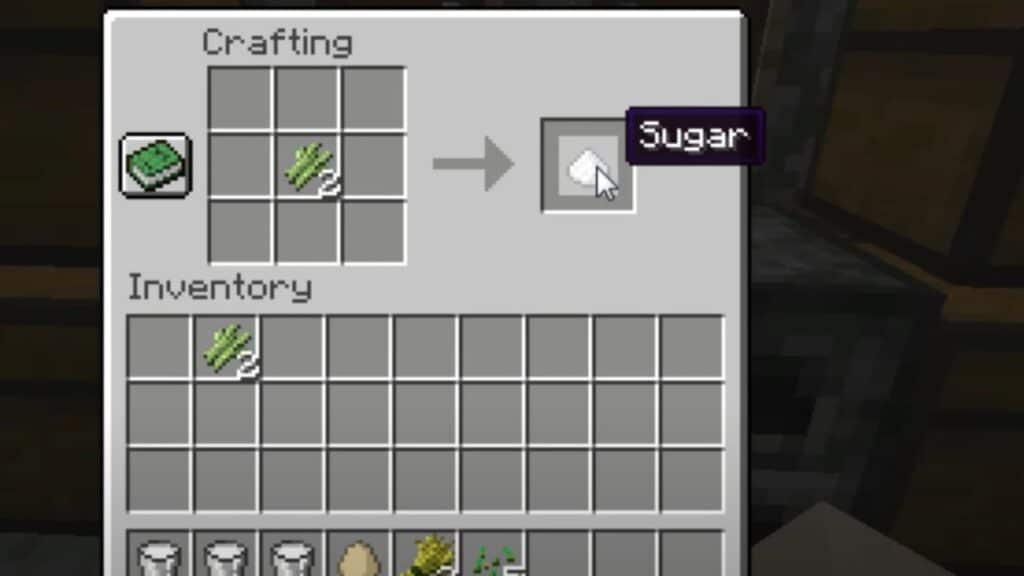 Crafting recipe to make sugar from sugarcane in Minecraft