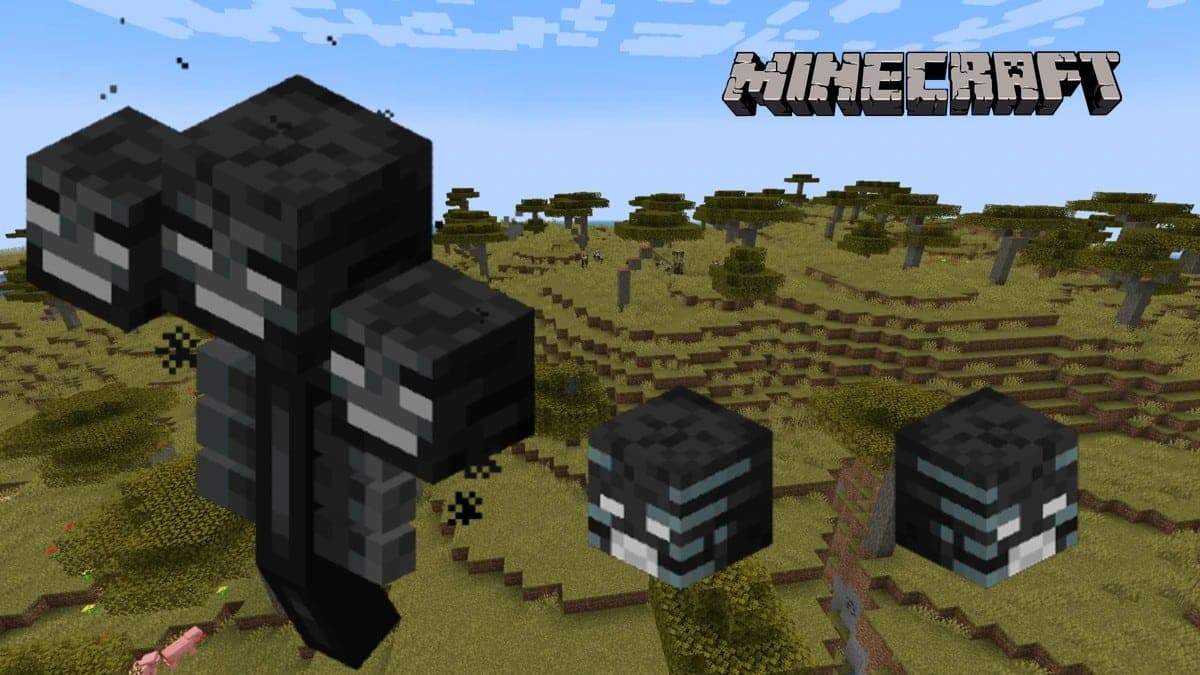 Wither in Minecraft and two Wither skulls