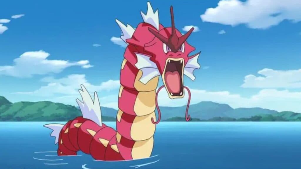 water pokemon shiny gyarados in the anime