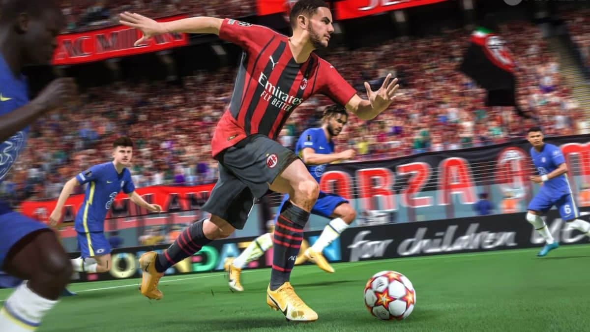 Theo Hernandez playing for AC Milan in FIFA