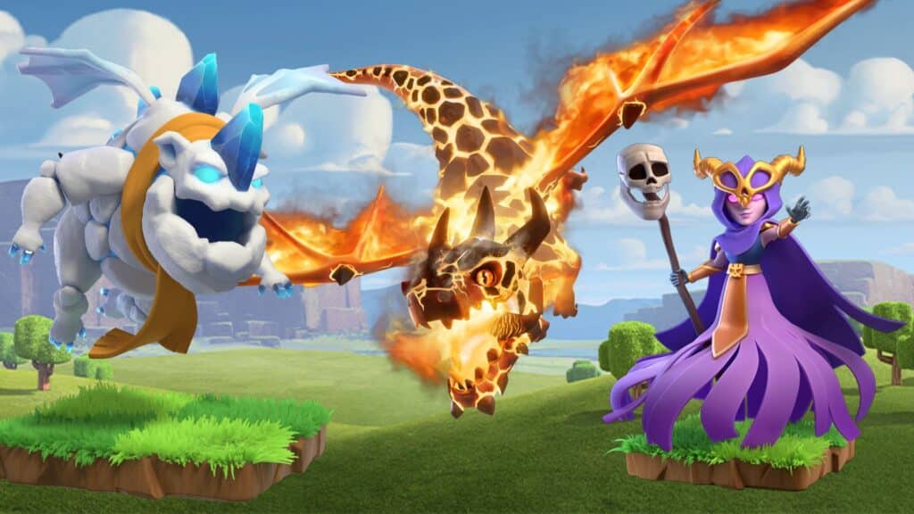 Best Super Troops in Clash of Clans featuring Super Dragon and Ice Hound