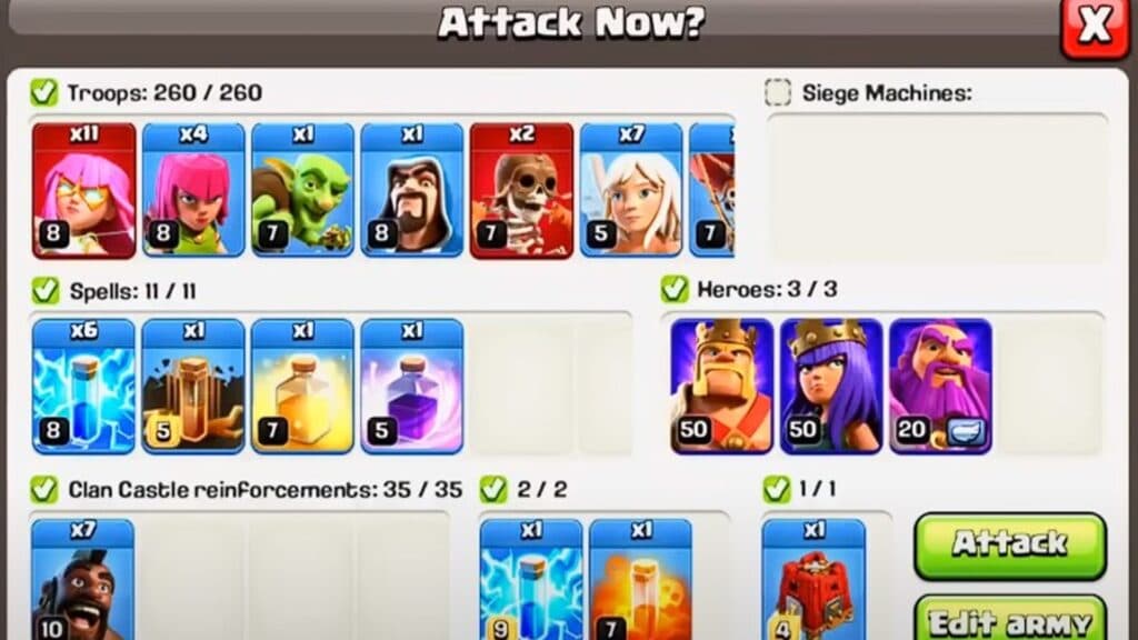 Super Archer attack for Town Hall 11 in Clash of Clans