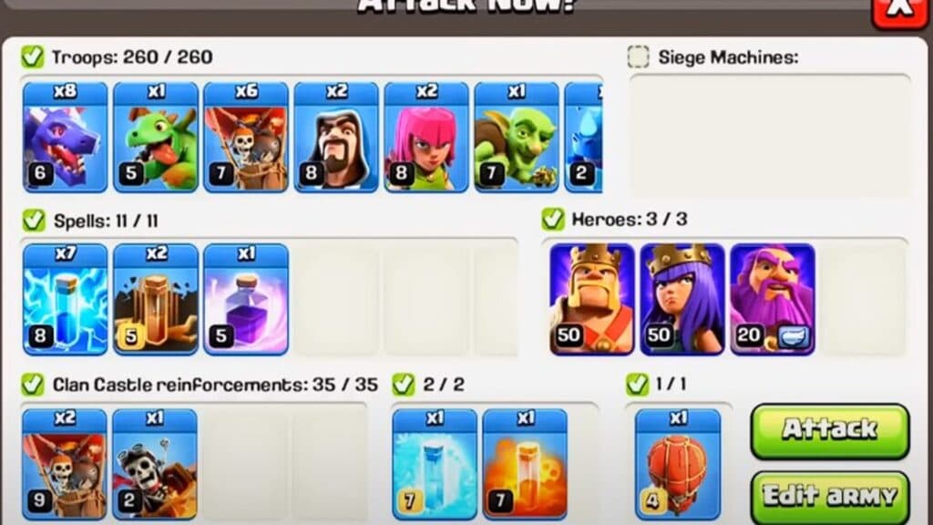 Zap Dragon attack for Town Hall 11 in Clash of Clans