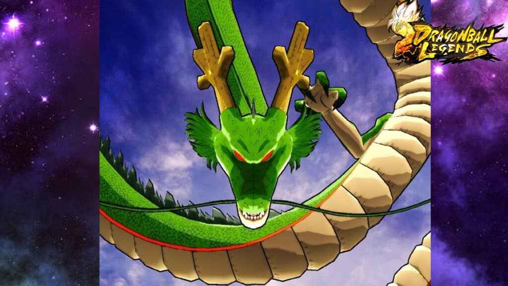 Shenron, the massive green dragon in Dragon Ball Legends
