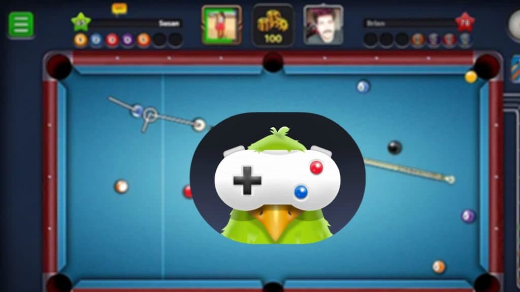 GamePegion icon over an 8 Ball Pool table