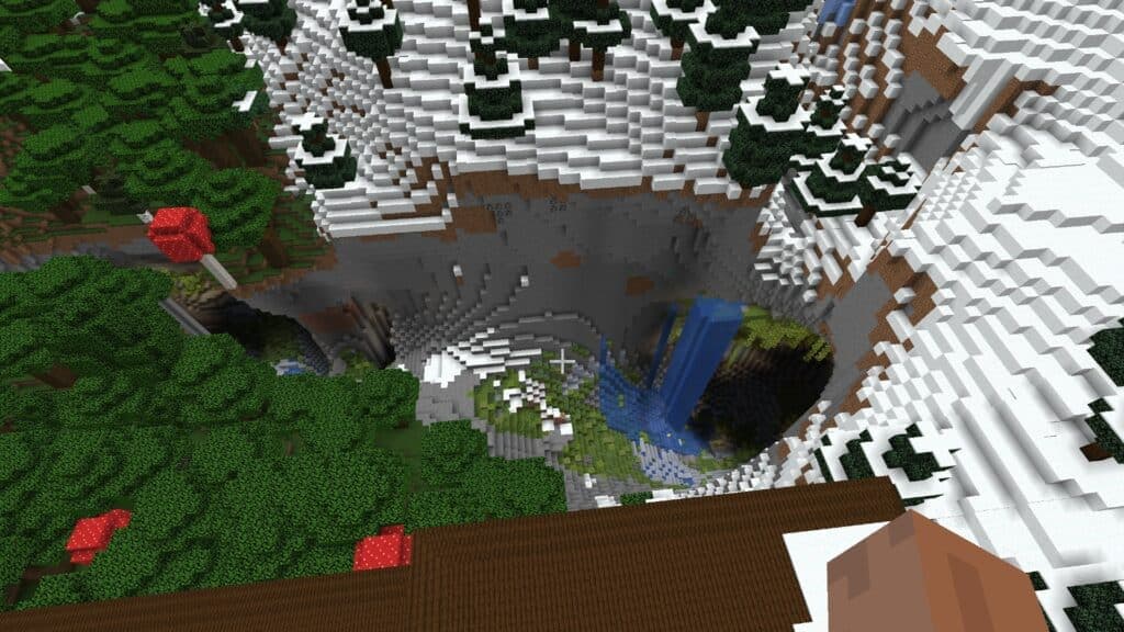 Woodland Mansion in a snowy Minecraft biome