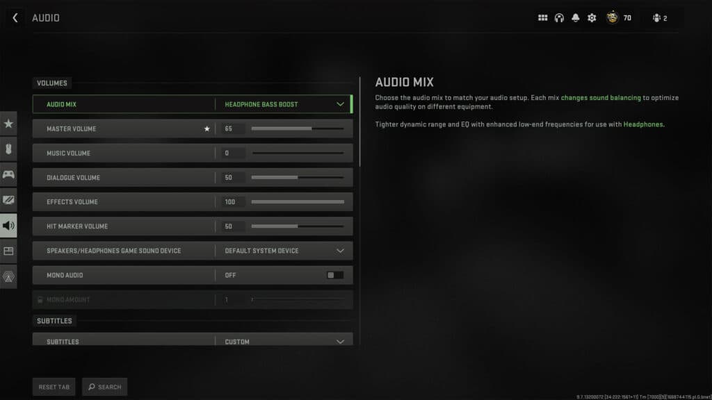 Best Warzone 2 audio settings menu