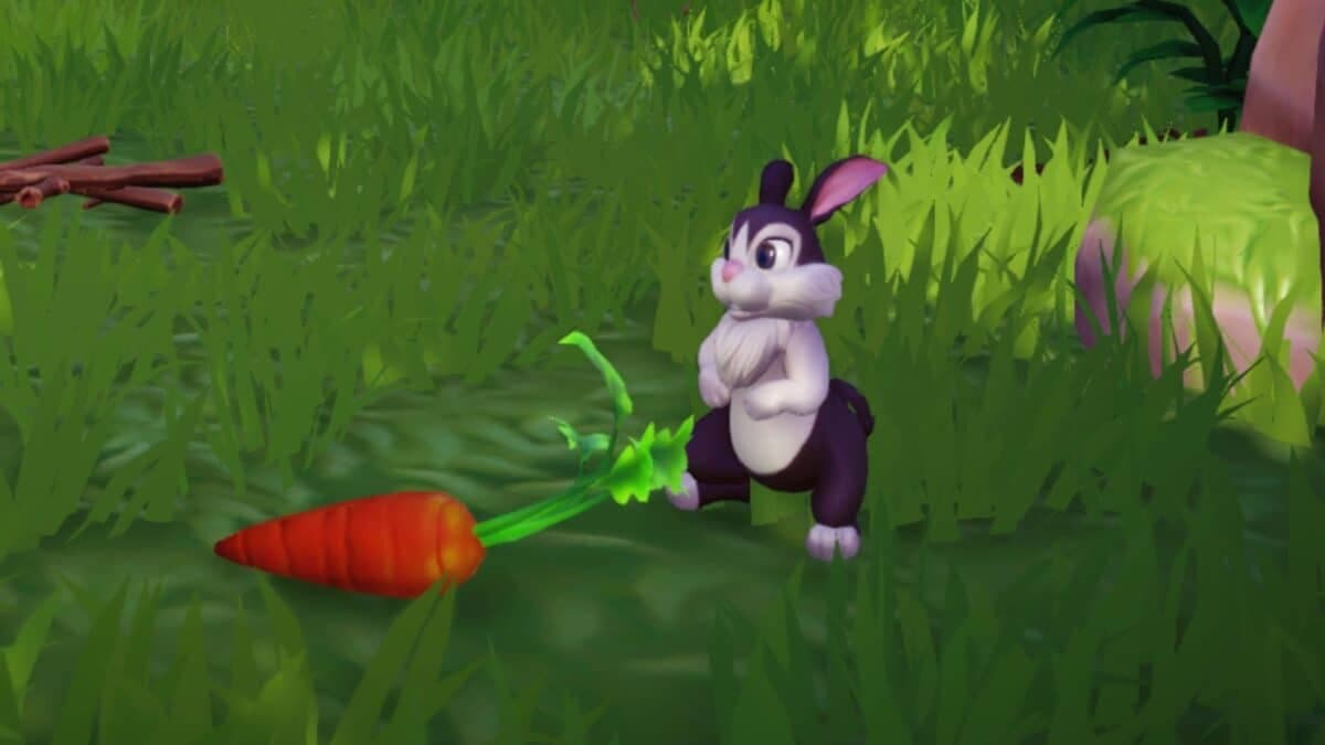 rabbit with carrot in disney dreamlight valley