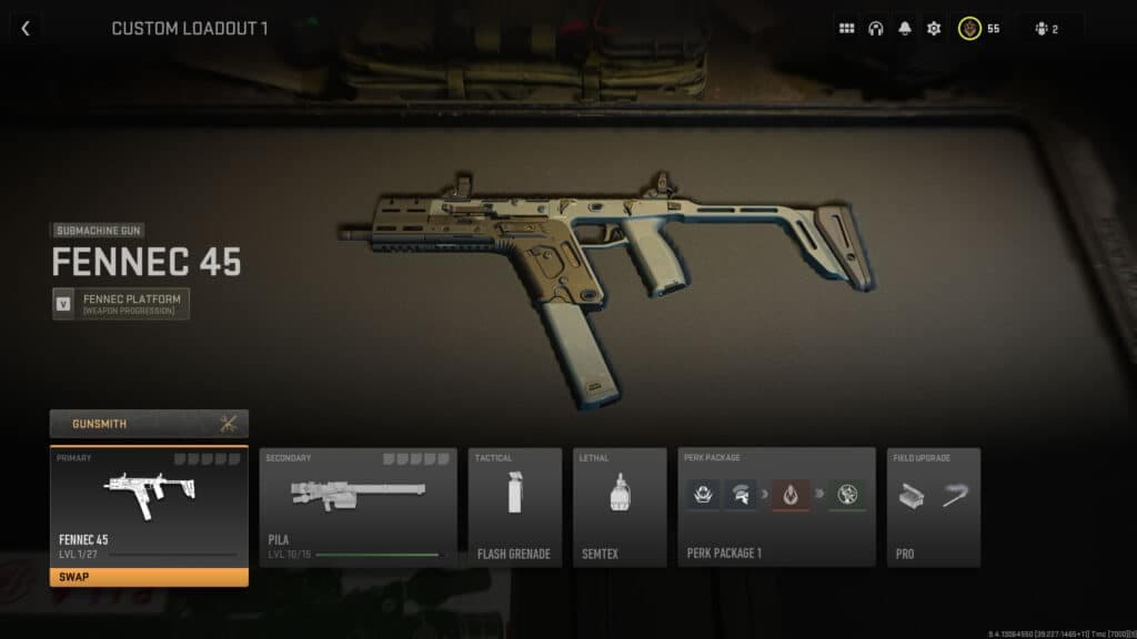 fennec smg side on in mw2