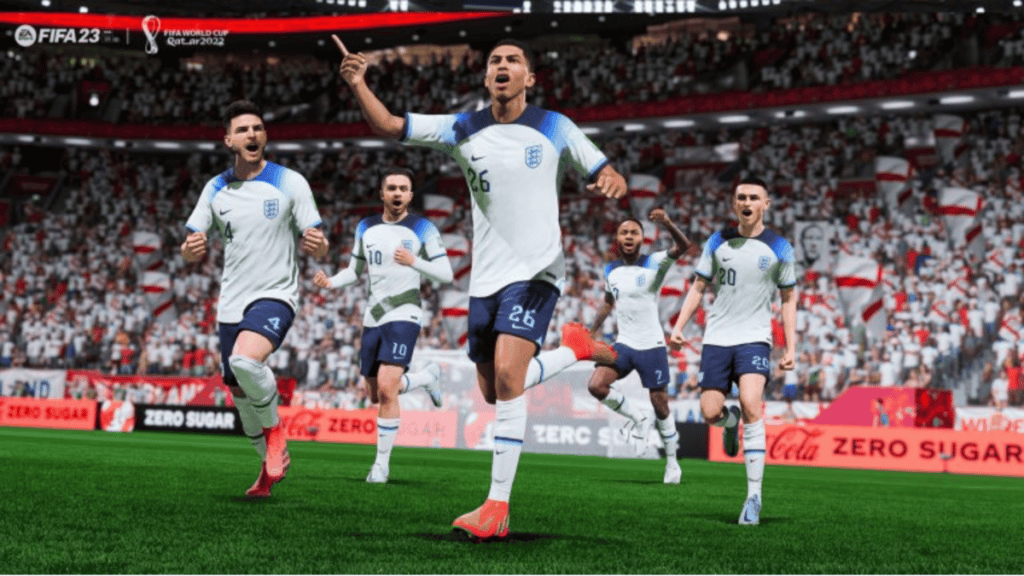 fifa 23 world cup england celebrating